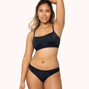 NWT Lively Eco Straight Up Semi Sheer Mesh Bralette in Jet Black Size Medium
